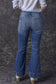 Sky Blue Slight Distressed Medium Wash Flare Jeans