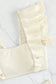 Beige Textured Ruffled Square Neck High Waist Tankini Swimsuit